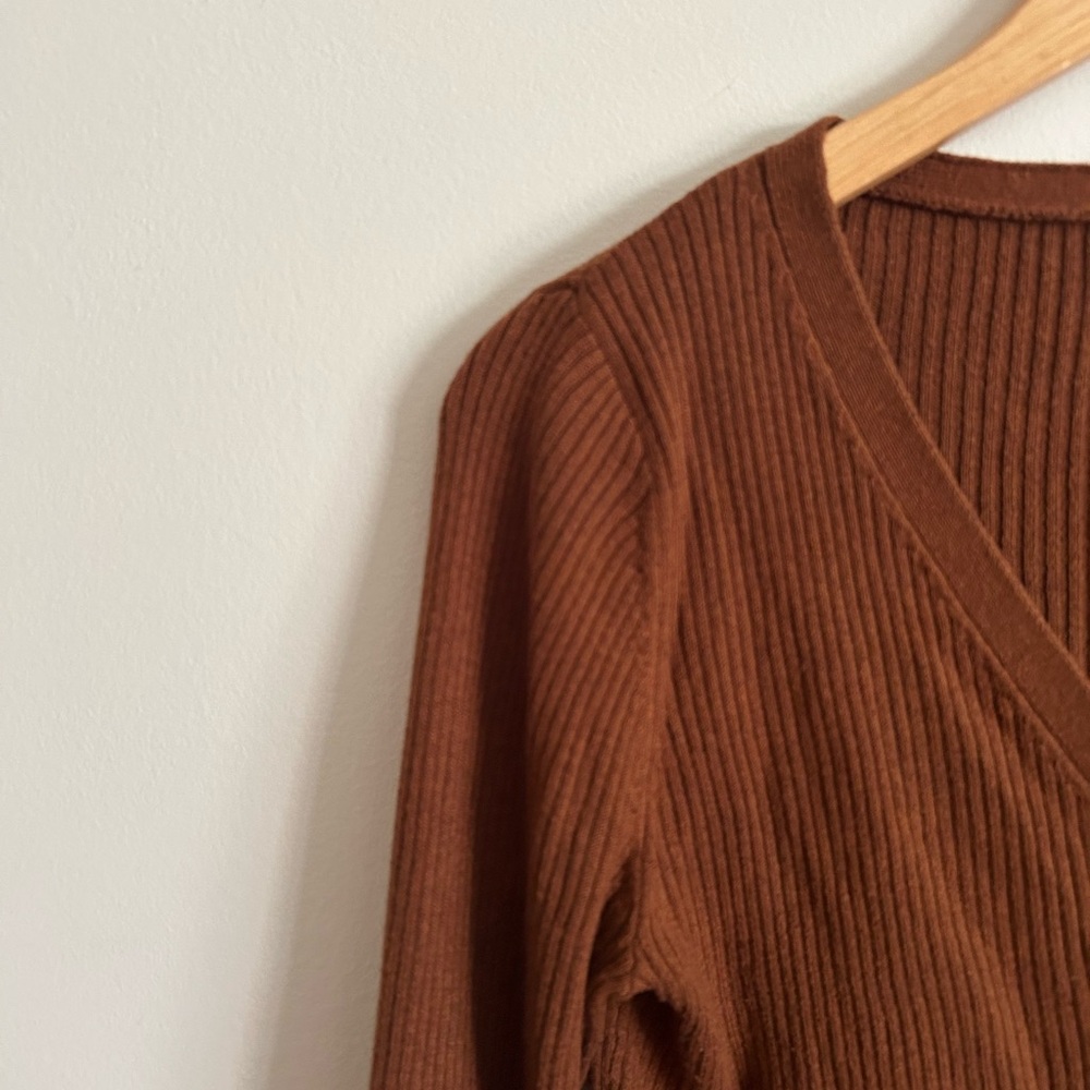 Old Navy Brown/Rust Ribbed Cardigan - Picture 5 of 6